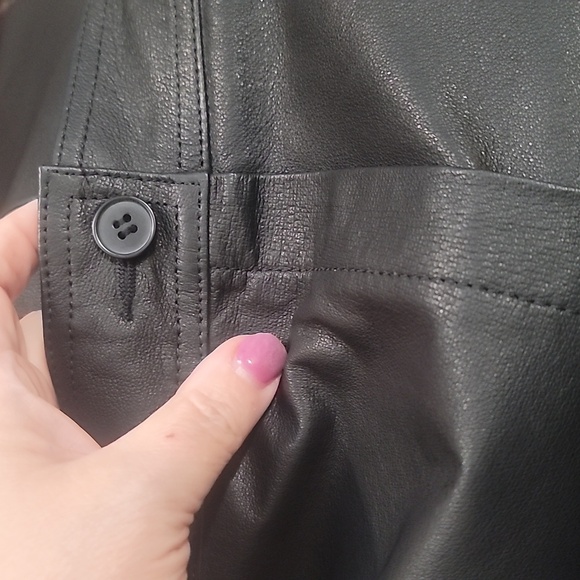 Anne Klein black leather skirt sz 16 Macy's - Picture 6 of 8